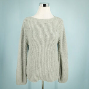 Wooden Ships Anthropologie Size S M Small Medium Gray Ribbed Wool Mohair Sweater